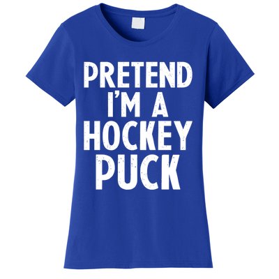 Pretend I'm A Hockey Puck Ice Hockey Easy Halloween Costume Gift Women's T-Shirt