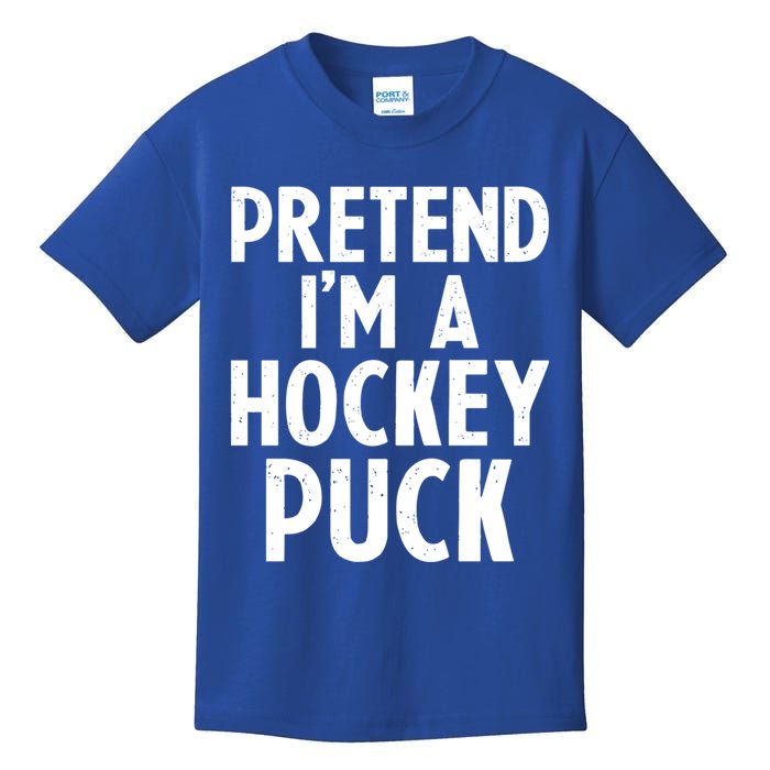 Pretend I'm A Hockey Puck Ice Hockey Easy Halloween Costume Gift Kids T-Shirt