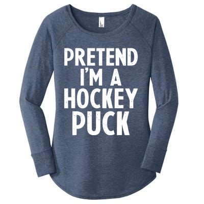 Pretend I'm A Hockey Puck Ice Hockey Easy Halloween Costume Gift Women's Perfect Tri Tunic Long Sleeve Shirt