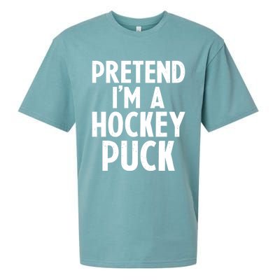 Pretend I'm A Hockey Puck Ice Hockey Easy Halloween Costume Gift Sueded Cloud Jersey T-Shirt