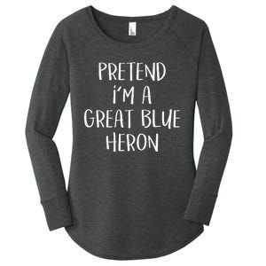 Pretend Im A Blue Heron Costume Funny Halloween Party Women's Perfect Tri Tunic Long Sleeve Shirt