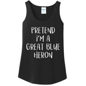 Pretend Im A Blue Heron Costume Funny Halloween Party Ladies Essential Tank