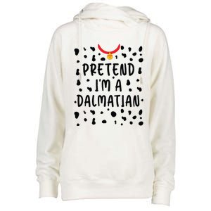 Pretend Im A Dalmatian Funny Lazy Halloween Costume Womens Funnel Neck Pullover Hood