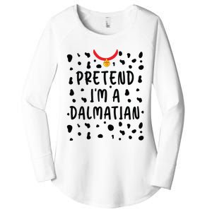 Pretend Im A Dalmatian Funny Lazy Halloween Costume Women's Perfect Tri Tunic Long Sleeve Shirt