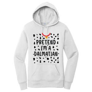 Pretend Im A Dalmatian Funny Lazy Halloween Costume Women's Pullover Hoodie