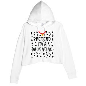 Pretend Im A Dalmatian Funny Lazy Halloween Costume Crop Fleece Hoodie