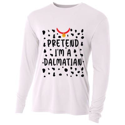 Pretend Im A Dalmatian Funny Lazy Halloween Costume Cooling Performance Long Sleeve Crew