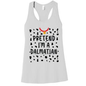 Pretend Im A Dalmatian Funny Lazy Halloween Costume Women's Racerback Tank