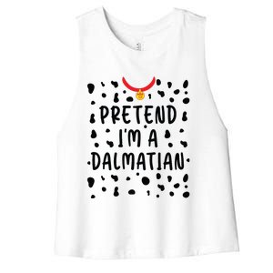 Pretend Im A Dalmatian Funny Lazy Halloween Costume Women's Racerback Cropped Tank