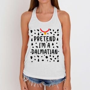 Pretend Im A Dalmatian Funny Lazy Halloween Costume Women's Knotted Racerback Tank