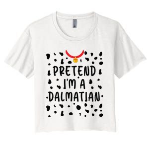 Pretend Im A Dalmatian Funny Lazy Halloween Costume Women's Crop Top Tee