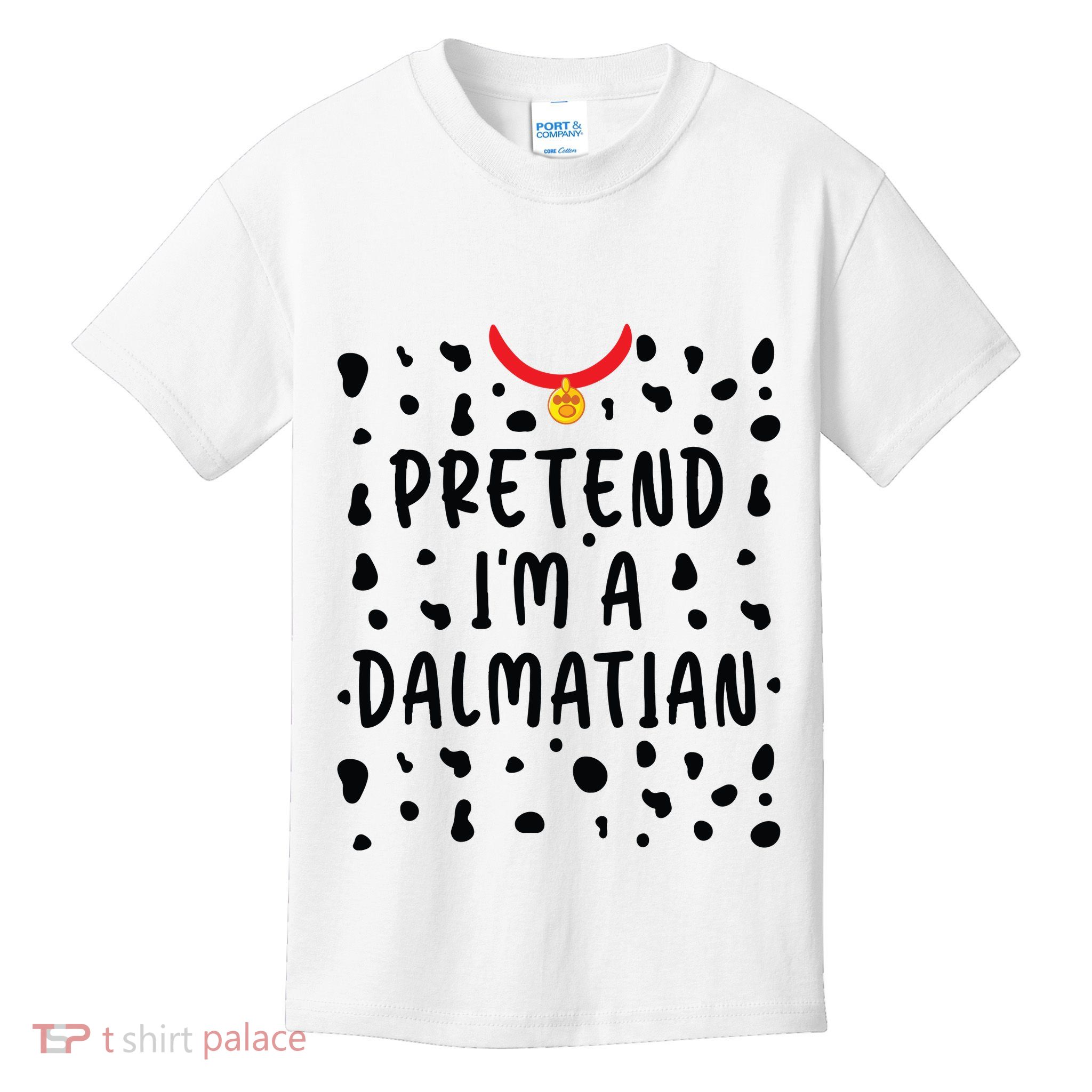 Pretend Im A Dalmatian Funny Lazy Halloween Costume Kids T-Shirt