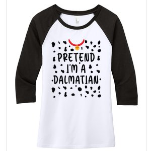 Pretend Im A Dalmatian Funny Lazy Halloween Costume Women's Tri-Blend 3/4-Sleeve Raglan Shirt