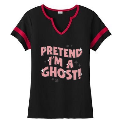 Pretend IM A Ghost Gift Ladies Halftime Notch Neck Tee