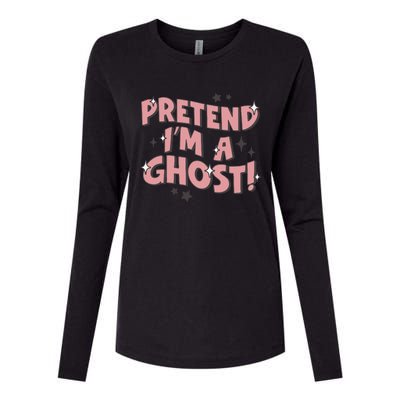 Pretend IM A Ghost Gift Womens Cotton Relaxed Long Sleeve T-Shirt