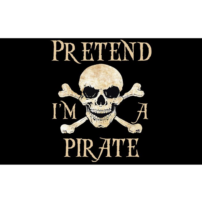 Pretend Im A Pirate Skull Crossbones Easy Funny Halloween Bumper Sticker