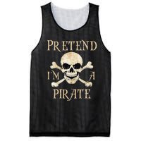 Pretend Im A Pirate Skull Crossbones Easy Funny Halloween Mesh Reversible Basketball Jersey Tank