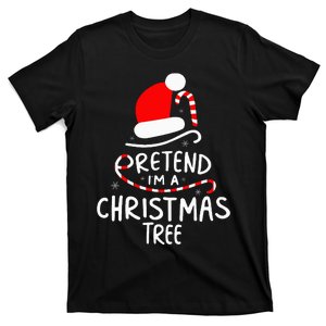 Pretend I'm A Christmas Tree Funny Lazy Halloween Costume T-Shirt