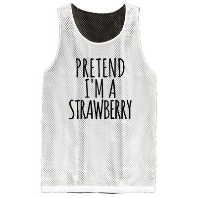 Pretend Im A Strawberry Funny Lazy Halloween Mesh Reversible Basketball Jersey Tank