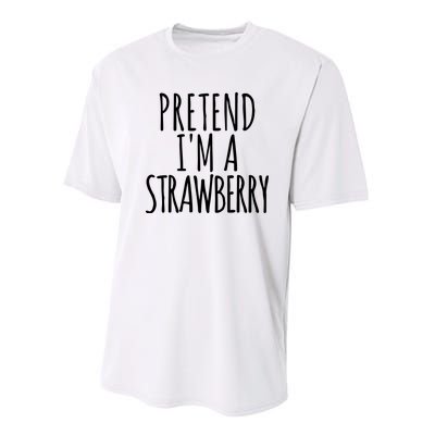 Pretend Im A Strawberry Funny Lazy Halloween Performance Sprint T-Shirt