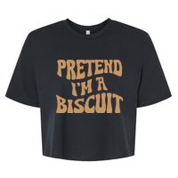 Pretend IM A Biscuit Funny Lazy Halloween Costume Bella+Canvas Jersey Crop Tee