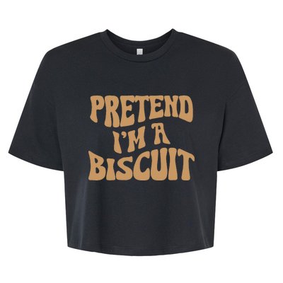 Pretend IM A Biscuit Funny Lazy Halloween Costume Bella+Canvas Jersey Crop Tee