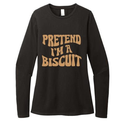 Pretend IM A Biscuit Funny Lazy Halloween Costume Womens CVC Long Sleeve Shirt