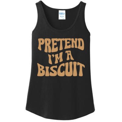 Pretend IM A Biscuit Funny Lazy Halloween Costume Ladies Essential Tank