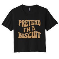 Pretend IM A Biscuit Funny Lazy Halloween Costume Women's Crop Top Tee