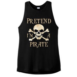 Pretend IM A Pirate Skull Crossbones Easy Ladies PosiCharge Tri-Blend Wicking Tank