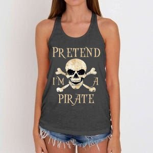 Pretend IM A Pirate Skull Crossbones Easy Women's Knotted Racerback Tank