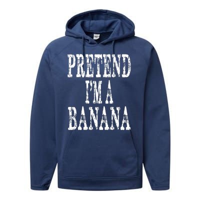 Pretend Im A Banana Funny Lazy Halloween Costume Performance Fleece Hoodie