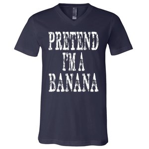 Pretend Im A Banana Funny Lazy Halloween Costume V-Neck T-Shirt