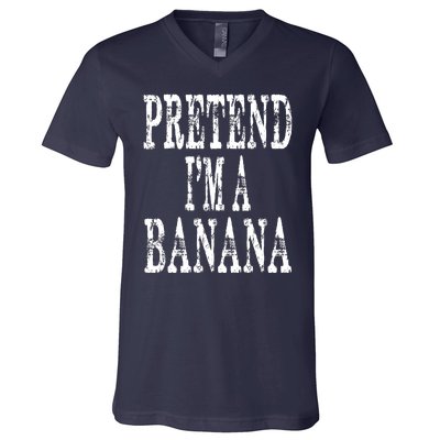 Pretend Im A Banana Funny Lazy Halloween Costume V-Neck T-Shirt