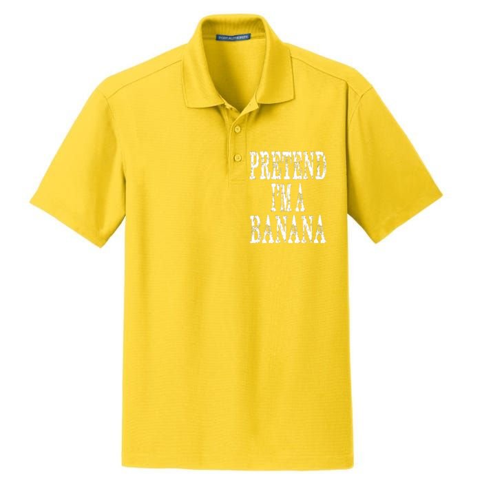 Pretend Im A Banana Funny Lazy Halloween Costume Dry Zone Grid Polo