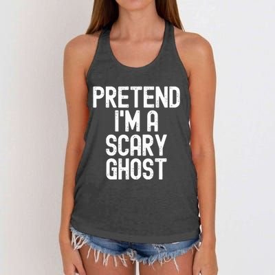 Pretend IM A Scary Ghost Halloween Costume Women's Knotted Racerback Tank