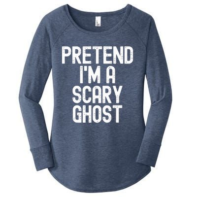 Pretend IM A Scary Ghost Halloween Costume Women's Perfect Tri Tunic Long Sleeve Shirt