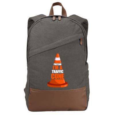 Pretend I'm A Traffic Cone Lazy Halloween Costume Cotton Canvas Backpack