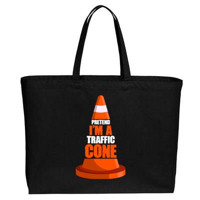 Pretend I'm A Traffic Cone Lazy Halloween Costume Cotton Canvas Jumbo Tote