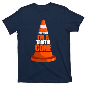 Pretend I'm A Traffic Cone Lazy Halloween Costume T-Shirt