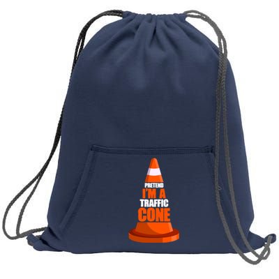 Pretend I'm A Traffic Cone Lazy Halloween Costume Sweatshirt Cinch Pack Bag