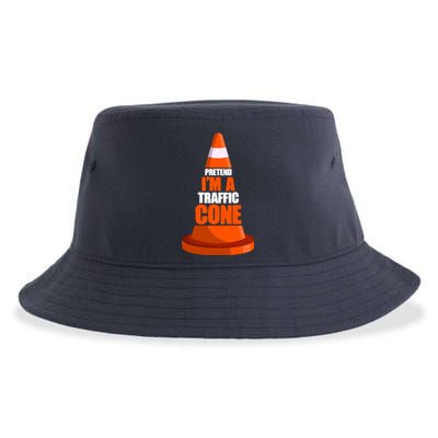 Pretend I'm A Traffic Cone Lazy Halloween Costume Sustainable Bucket Hat