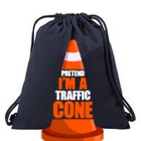 Pretend I'm A Traffic Cone Lazy Halloween Costume Drawstring Bag