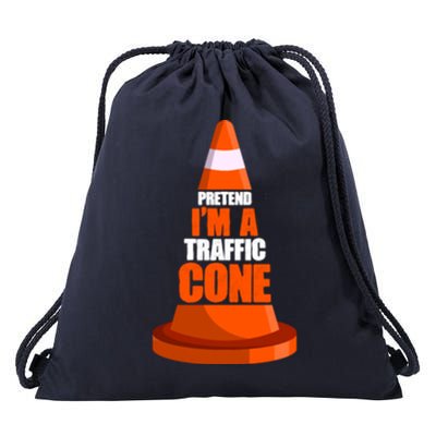 Pretend I'm A Traffic Cone Lazy Halloween Costume Drawstring Bag