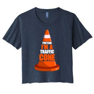 Pretend I'm A Traffic Cone Lazy Halloween Costume Women's Crop Top Tee