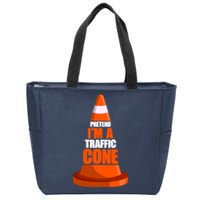 Pretend I'm A Traffic Cone Lazy Halloween Costume Zip Tote Bag