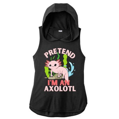 Pretend I'm An Axolotl Ladies PosiCharge Tri-Blend Wicking Draft Hoodie Tank