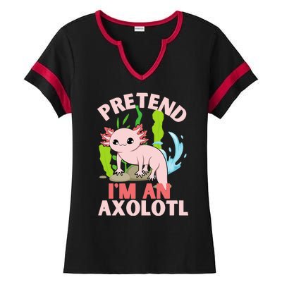 Pretend I'm An Axolotl Ladies Halftime Notch Neck Tee