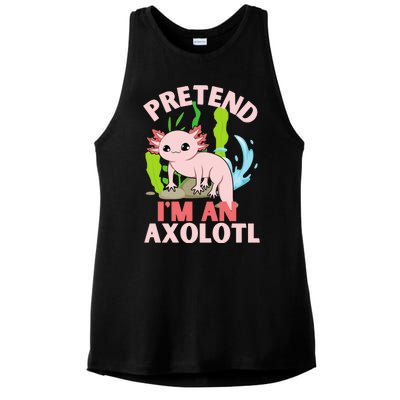 Pretend I'm An Axolotl Ladies PosiCharge Tri-Blend Wicking Tank