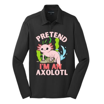 Pretend I'm An Axolotl Silk Touch Performance Long Sleeve Polo